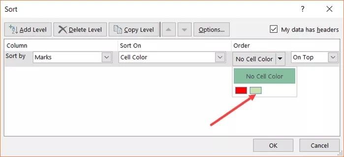 Hướng dẫn cách sắp xếp dữ liệu trong Excel theo màu chi tiết